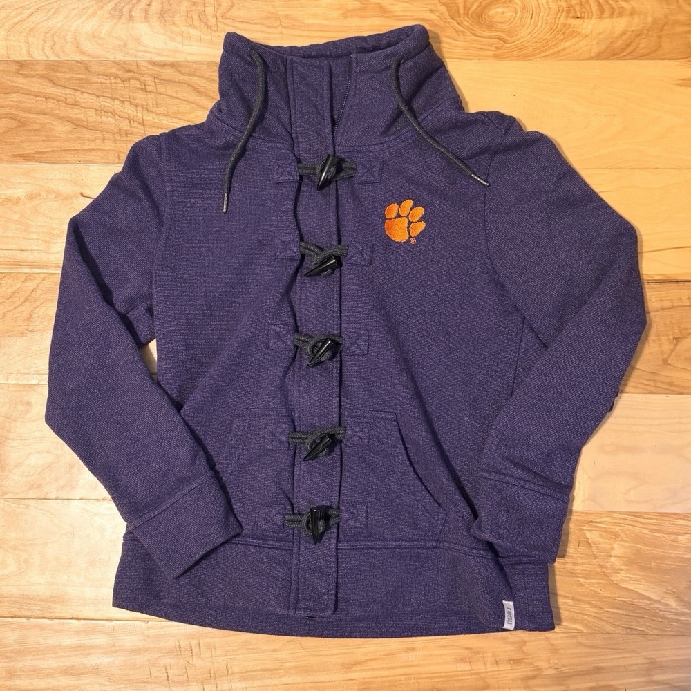 Clemson Tigers Renu Bruzer Nantucket Toggle Zip Jacket Purple Women's Large EUC